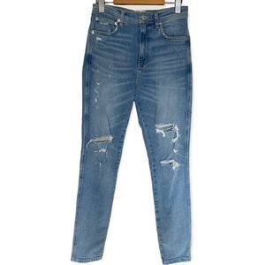 Agolde Blue Light/Mid-Wash High-Rise Skinny Distressed Jeans Size 26